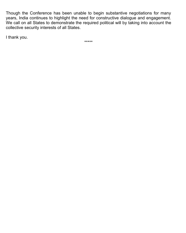 India at Conference on Disarmament, Geneva tweet media