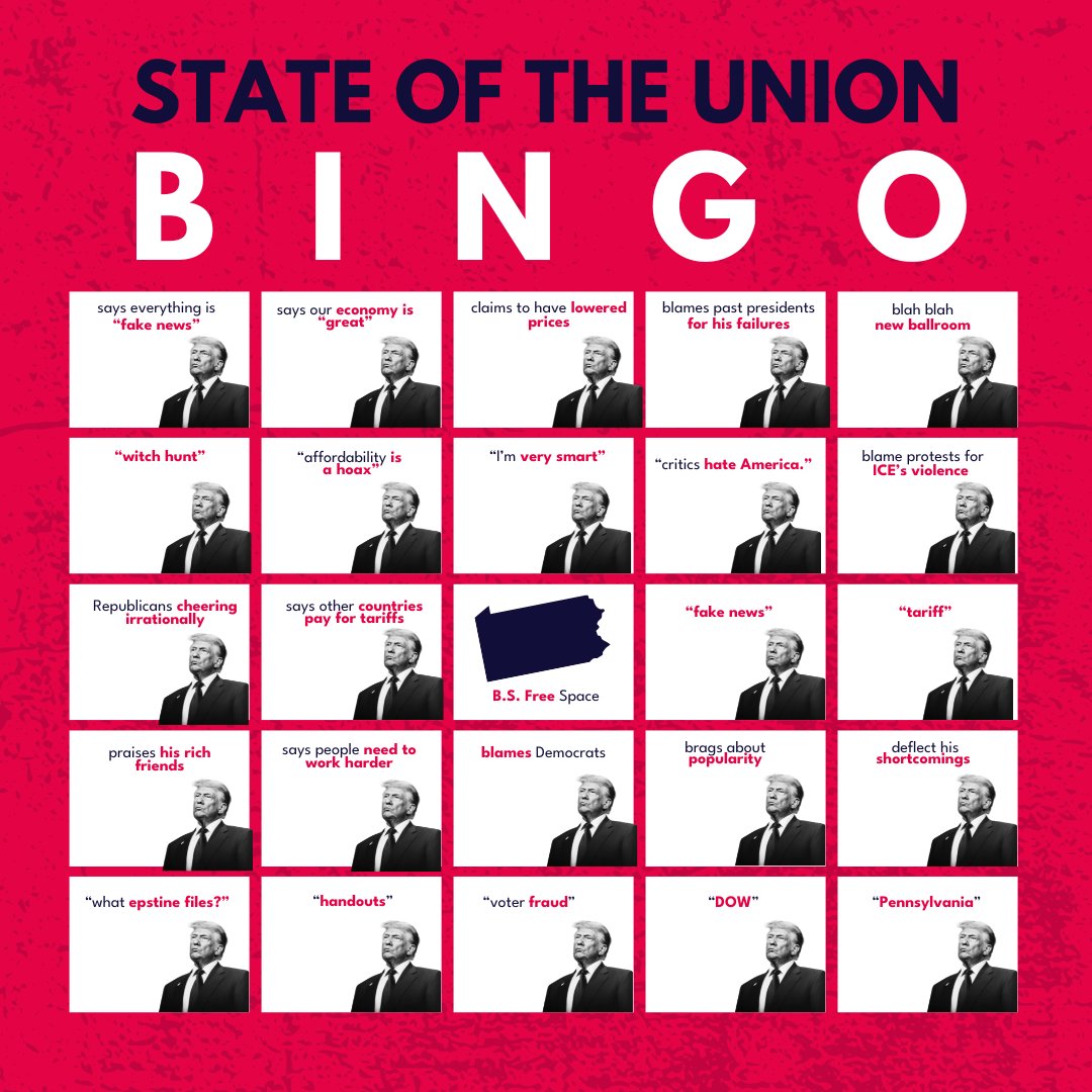 Get your SOTU 2026 Bingo Card!