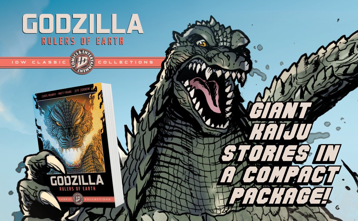 IDWPublishing's tweet photo. Take #Godzilla on the go!
For the first time, read all 25 issues of the #fanfavorite series presented in a convenient #pocketsized edition! Bursting with almost 600 pages of #kaiju action.
#GodzillaRulersofEarth โ #IDWClassics Collections is on sale: https://t.co/6ii9OHEpfb https://t.co/fIK3wk2YOe