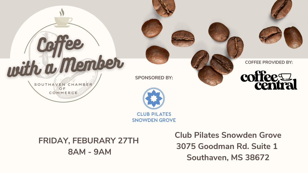 Join us at Club Pilates Snowden Grove for Coffee with a Member.  Thanks to Kayla Wrezinski and her team for hosting, and to Coffee Central for providing the coffee! 👉bit.ly/4czVpAr