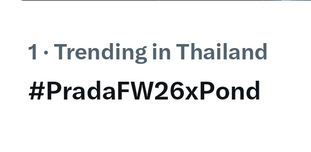 ส่งพี่ปอนด์ขึ้นเรื่องไปมิลานด้วยอันดับ 1 เทรนด์ไทยฮะ ไปกันต่อออ 👏👏👏👏

POND GO TO MILAN WITH PRADA
#PradaFW26xPond 
<a href="/Prada/">PRADA</a> #Prada #PradaFW26
<a href="/ppnaravit/">ppnaravit</a> #ppnaravit