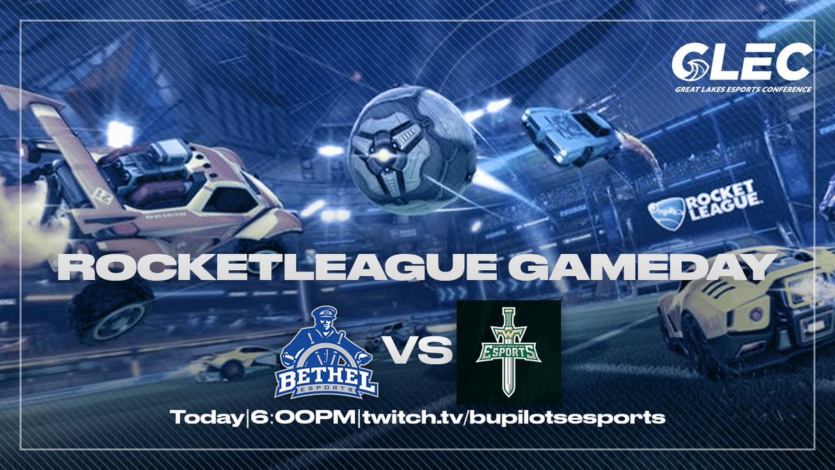 BUPilotsEsports's tweet photo. The Rocket League showdown is on! Bethel Esports battles Illinois Wesleyan today at 6 PM. Watch it live at https://t.co/vqDExx7wOf! #BUPilots #Esports #therightwaytoplay #rocketleague #withchristatthehelm https://t.co/2ouQrHarYc