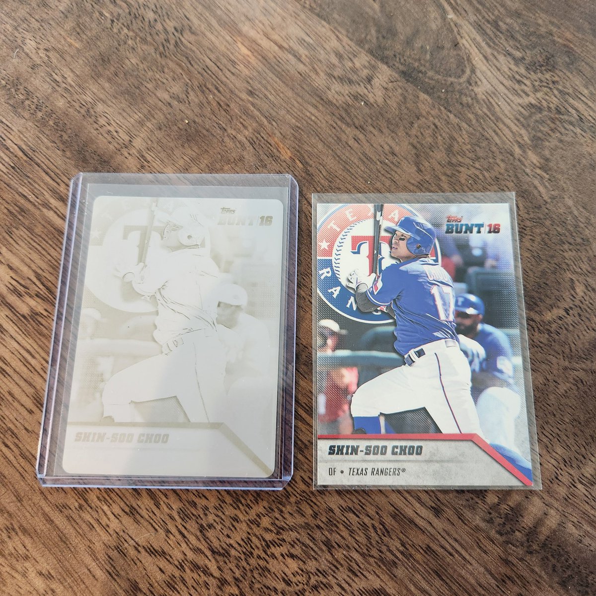 Shin Soo Choo 2016 Topps Bunt yellow printing plate and base