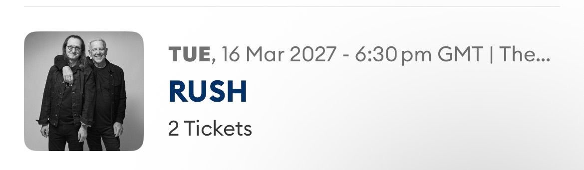 We are going to see Rush next year!!!