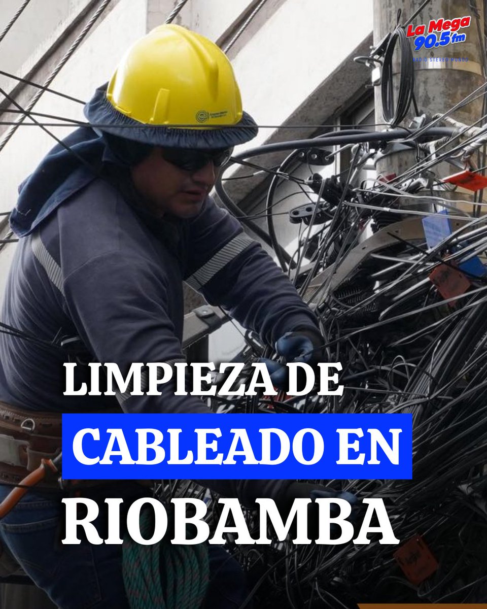 La EERSA, Arcotel y el Municipio ejecutaron un plan de limpieza y ordenamiento de cableado aéreo en #Riobamba
Las acciones incluyen retiro de cables inactivos, reorganización de líneas activas, reduciendo contaminación visual y riesgos eléctricos 
#LaMega #EERSA #Cableado