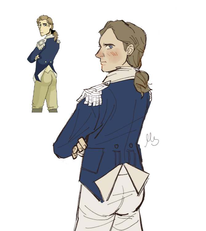 crooked_guille's tweet photo. Happy birthday to Benjamin Tallmadge :^) decided to redraw an old one for the special occassion 🍑🎉 #turnwashingtonsspies https://t.co/7KqwhVMe0G