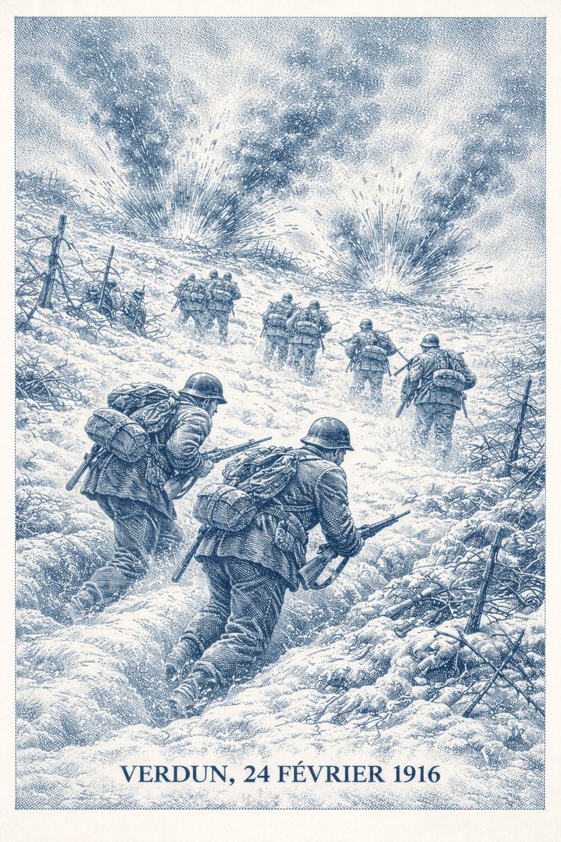 Rodolphe1418's tweet photo. 1️⃣ Verdun, 24 février. Plusieurs unités, dont le 95e RI, montent en ligne sous la neige pour prêter main forte aux débris du 30e CA.

Joffre confie à de Castelnau la mission d'éviter à tout prix la rupture des lignes de défense et tout ordre de repli donné localement. https://t.co/U7DMbw9Guq