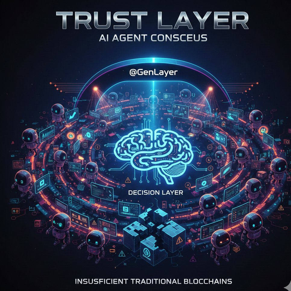 ct_tushar's tweet photo. Clawbot is flooding the ecosystem with millions of AI agents. Traditional blockchains fail here because they can't process non-deterministic logic. @GenLayer is the vital trust layer, the decision engine for secure agent-to-agent coordination and decentralised consensus. https://t.co/mfHpVD3vVe
