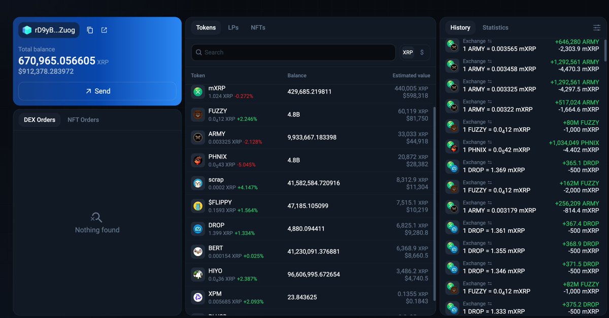 700K XRP Whale Wallet aping $ARMY $DROP $FUZZY hard today.

Billion dollar XRP meme coins in the making.

rD9yBuvcn8cCJf9up4JNZZkn5Zhcb1Zuog
