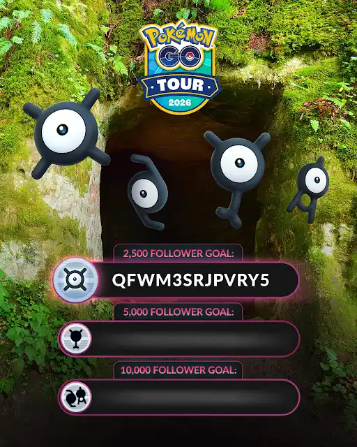 Serebii Update: Pokémon GO has released some Bonus Timed Research as part of a social media campaign for Pokémon GO Tour. Get Timed Resarch featuring Unown X

Code: QFWM3SRJPVRY5

serebii.net