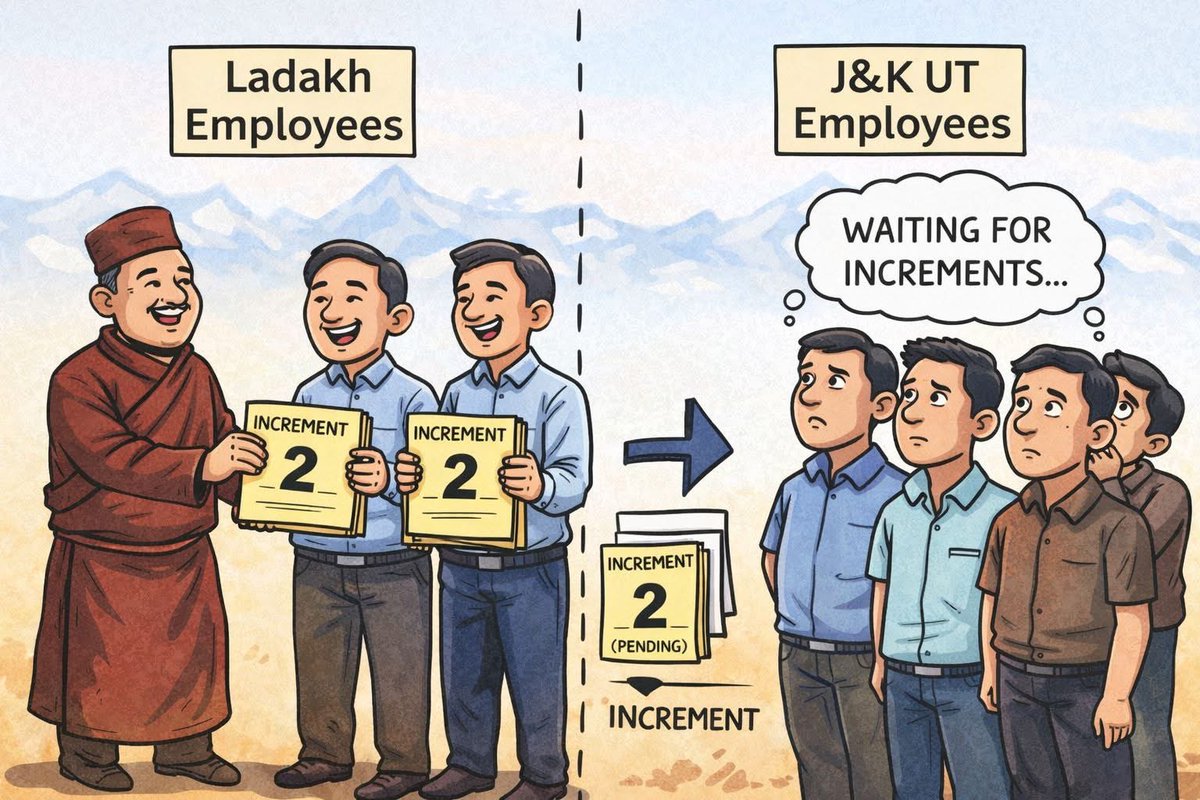 Corrupt_Free_JK's tweet photo. SRO 202 has been always a discriminatory towards Employees. Ladakh has taken a step to mitigate this.
J&amp;k govt. must do something and take steps in J&amp;K to uphold equality before law @CM_JnK 
@OfficeOfLGJandK, @OmarAbdullah think about this else employee won't stay silent anymore https://t.co/4JHDU4yBUX
