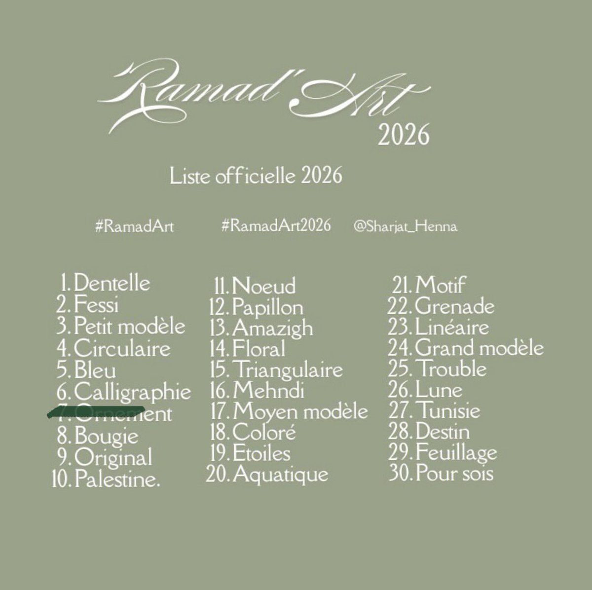 Jour 7/30 « ornement » 🌿
Ig: sharjat_henna 

#ramadart #ramadart2026 #henna
