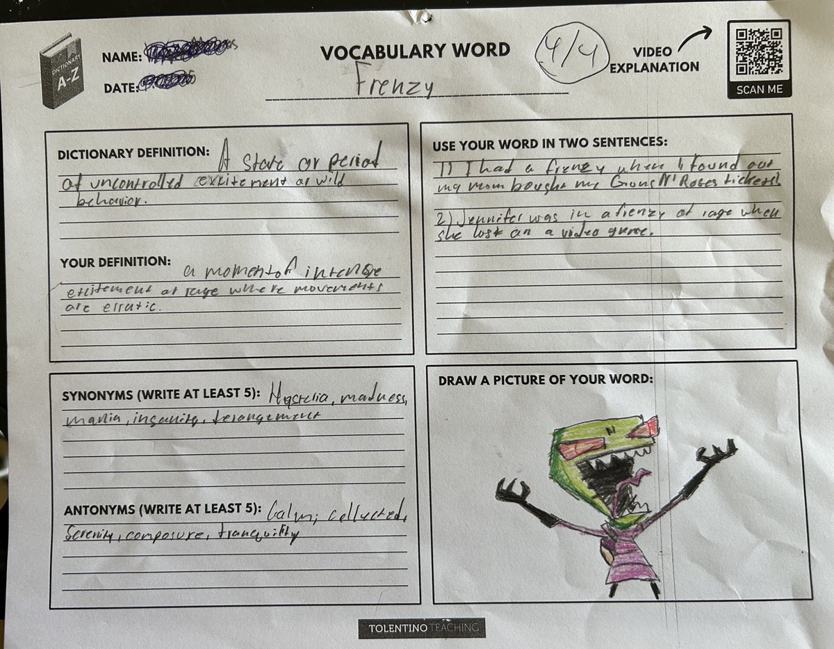 Here is a worksheet I use with my students so they can “play” and “experiment” with vocabulary from their readings. Students need to choose a word from a text that interests them, and complete the given worksheet.

Here are the steps:

I have students look up the definition of