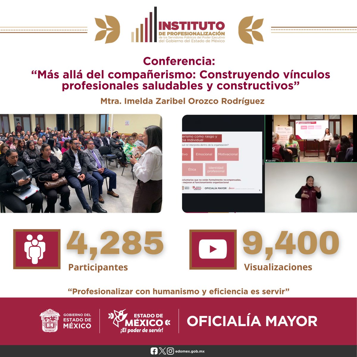 🙌🏻Gracias a las 4,285 servidoras y servidores públicos que participaron de manera presencial y virtual. Para el <a href="/Edomex/">Gobierno del Estado de México</a> y la <a href="/OficialiaEdoMex/">Oficialía Mayor</a>, impulsar estos espacios de aprendizaje es fundamental para construir entornos laborales colaborativos.
#ElPoderDeServir #OficialíaEdoMéx