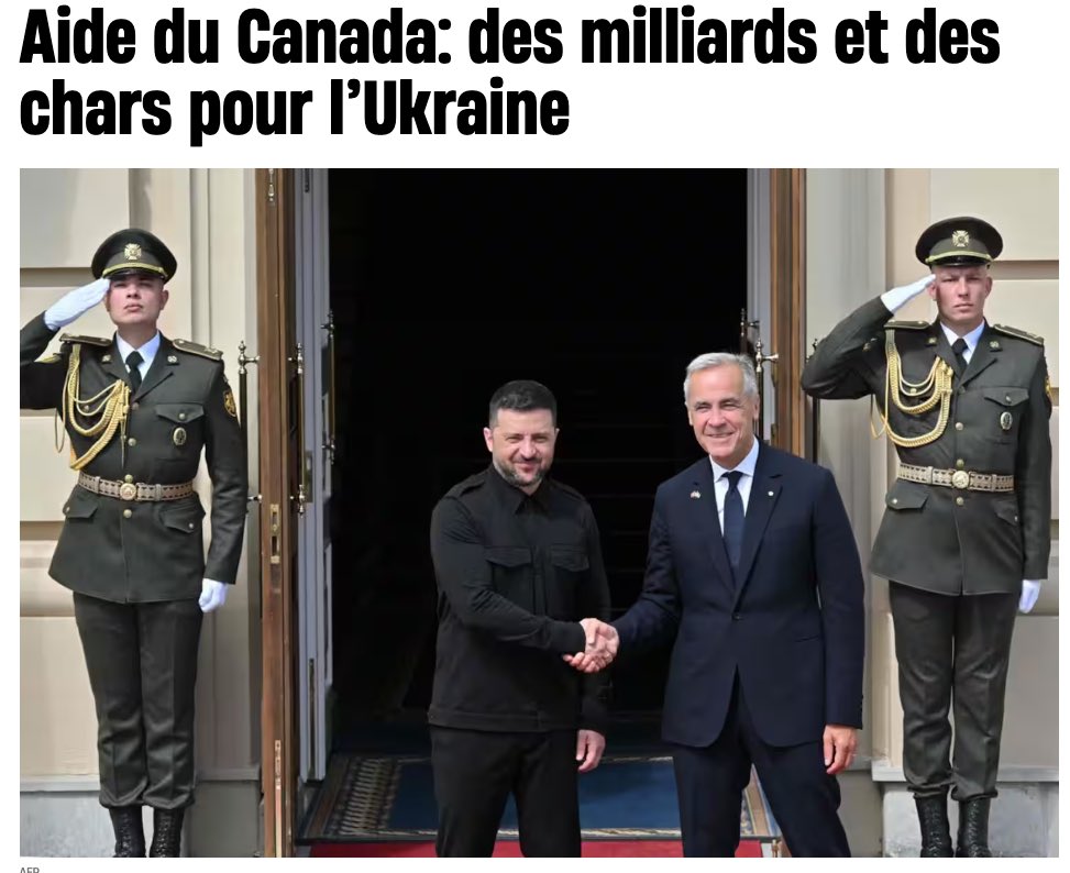 La seule réalisation de ⁦<a href="/MarkJCarney/">Mark Carney</a>⁩?

Fourrer encore les Canadiens en donnant ENCORE 2 milliards à ce nabo et 400 véhicules blindés 

Elbozo UP MOFOS