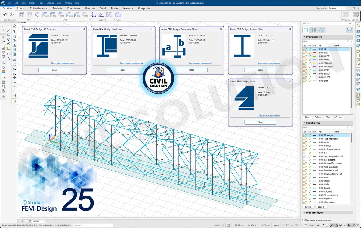 sscscv's tweet photo. 🏬 StruSoft FEM-Design Suite v25.00.001

▶️ Install Guide: https://t.co/qekOmjDsho

#FEMDesign #FEMDesignSuite #StruSoft #StructuralAnalysis #FiniteElementAnalysis #FEAsoftware #3DStructuralDesign #ConcreteDesign #SteelDesign #TimberDesign #MasonryDesign #FoundationDesign https://t.co/qtHYIWl95U
