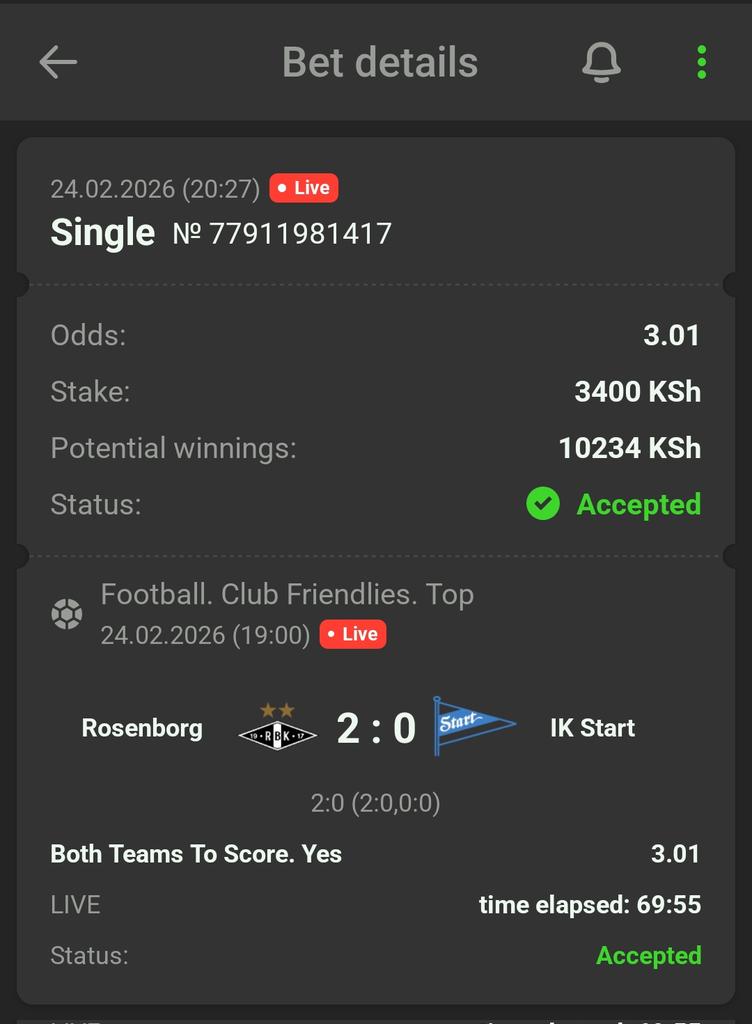 Live bet.

- 2GMNP / L65NP

Don't have an account with Fansport?

Access👉🏿 cutt.ly/peRR5nAZ
Use promocode👉🏿 CHAMP