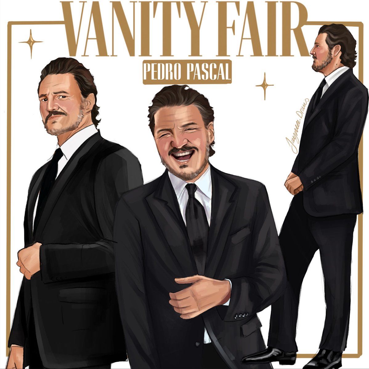 Jaydraws0's tweet photo. This week is for throwbacks!! 

2 years ago Pedro won his SAG award!! And this variety interview dropped few days before 

#pedropascal #pedropascalart #sagawards #vanityfair #digitalart https://t.co/eF7aa7qpjJ
