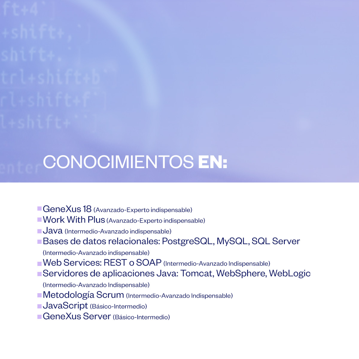 BISWTC's tweet photo. Solicitamos consultor GeneXus
Desarrollo de aplicaciones web Low Code con GeneXus.

📍Residir en #CiudaddeMéxico, la #vacante es presencial.

Envía tu CV a: recursoshumanos@bism.com.mx o escríbenos por WA al 56 4611 7588

#BISSOLUCIONES #VacantesGeneXus https://t.co/SfTdVS7TeN