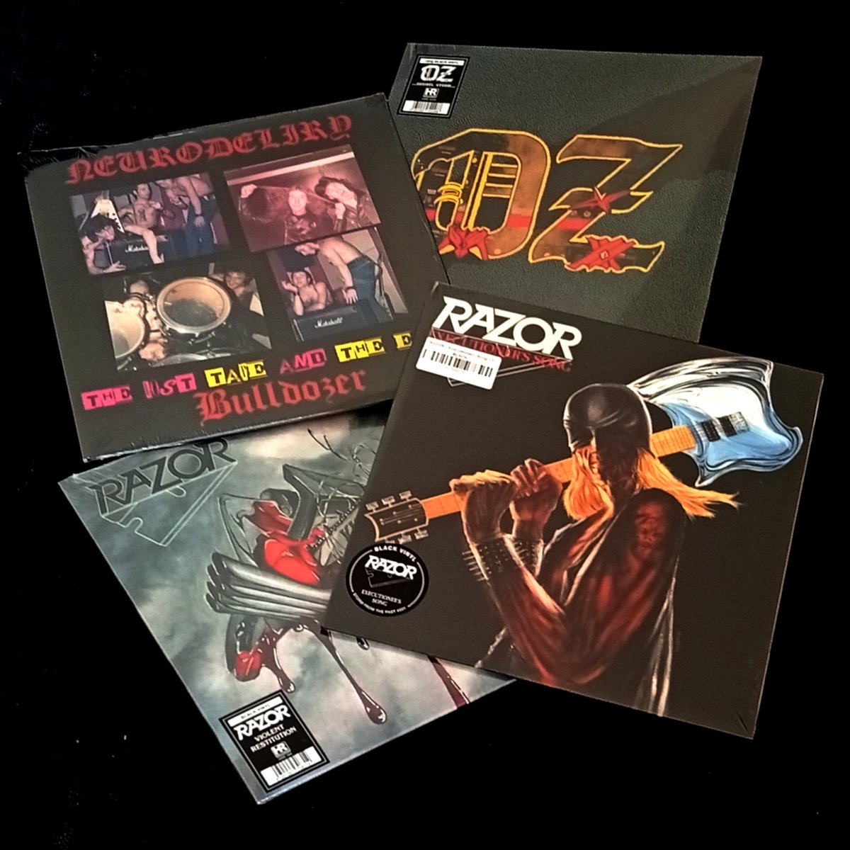 helldprod's tweet image. [IN STOCK NOW]
NEURODELIRY - The Lost Tape and the Early Bulldozer LP BLACK
OZ (FIN) "... Decibel Storm ..." LP BLACK
RAZOR - Executioners Song LP BLACK
RAZOR - Violent Restitution LP BLACK 2021
helldprod.com
#helldprod #Hdprod #razorbandofficial #ozofficial