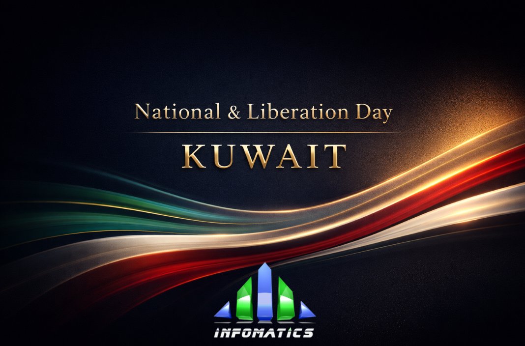 انفوماتكس تهنئكم بالعيد الوطني و عيد التحرير
كل عام والكويت بخير وأمان 🤍💚❤️

#عيد_التحرير #الكويت #KuwaitLiberation #Infomatics #فخر_الكويت
