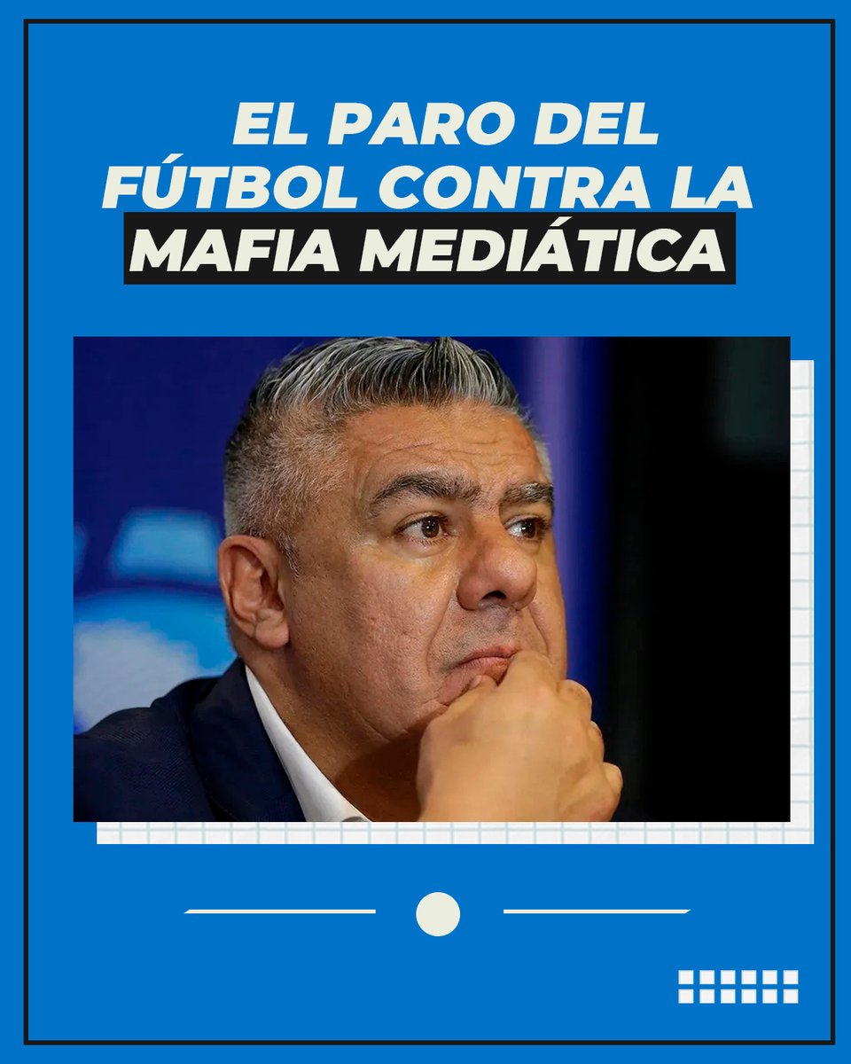 EL PARO DEL FÚTBOL CONTRA LA MAFIA MEDIÁTICA 

Si la mafia de Clarín consigue disimular que los que pusieron presa a CFK y la tienen proscrita son ellos, imaginen lo sencillo que es desviar la atención con el paro del fútbol.

Los dirigentes se unieron (aunque no pueden decirlo