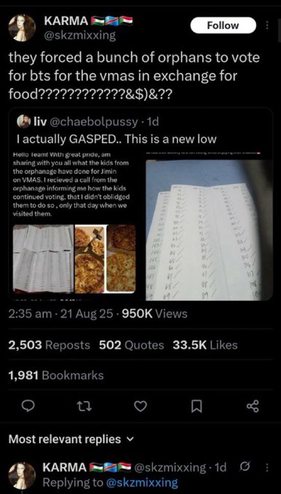 Imagine if he stopped stalking ARMYs and controlled his fat, mentally ill fans from spreading lies about another idol committing child exploitation just to give an award to his failed group.