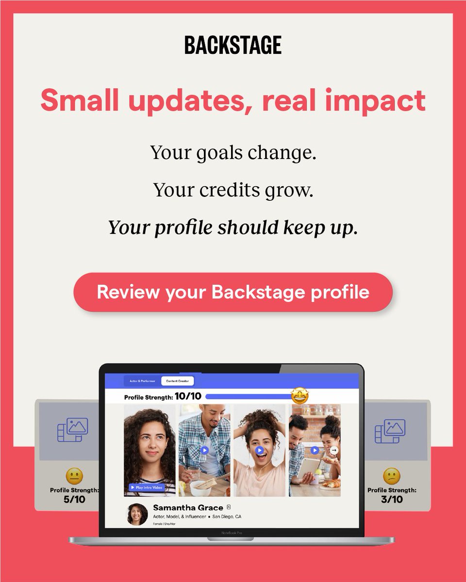 Your profile is your first audition—and we’re telling you exactly what casting directors actually notice first in a Backstage profile. 🧵 (7/7)

If you haven't already, create a Backstage profile today! Start here: bit.ly/4qWt3Eb
