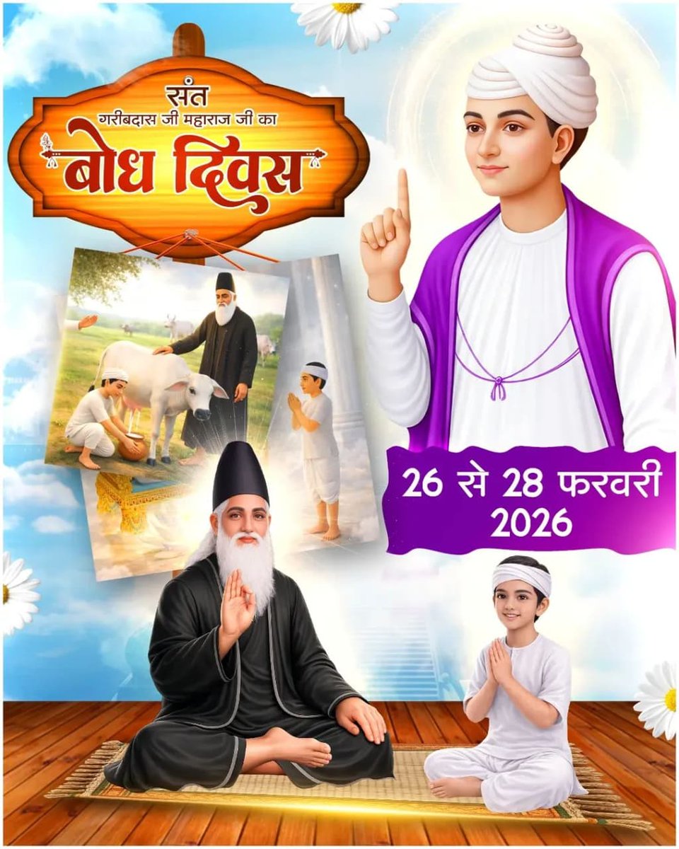 MithiLe21990905's tweet photo. #संतगरीबदास_को_मिले_कबीरभगवान
सतलोक गमन केवल देह त्याग नहीं, बल्कि सत्यलोक की यात्रा है। संत गरीबदास जी महाराज का जीवन आध्यात्मिक क्रांति का उदाहरण है। 
5Days Left For Bodh Diwas https://t.co/F8Bgvlv4Dx