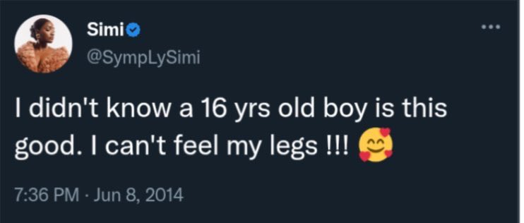 Meech_gh's tweet photo. @SympLySimi you are a pedophile https://t.co/ooQPkaw4GL