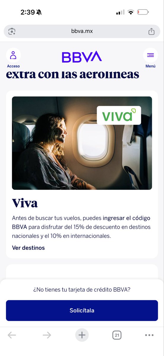 Andoencholas's tweet photo. Ninguna de las promos que tenía @BBVA_Mex en su página web para descuentos en viajes se pudieron hacer válidas. Los agentes de soporte no sabían que hacer y las aerolíneas tampoco daban respuesta. @Profeco @CondusefMX @BBVARe_mx https://t.co/3Ge1hQJwfu