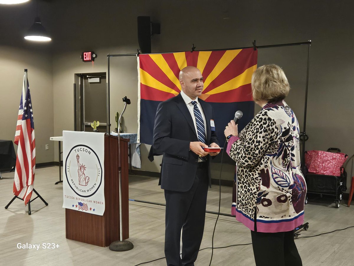 TucsonRepWomen's tweet photo. Feb mtg in the books! From a Mexican buffet to carrot/red velvet cake, we had it all: Props 418/419 discussion, AzGOP Chairman Sergio Arellano and his plans for 2026 and Katherine Haley, candidate for Treasurer. It's the place to be. Welcome to our new members and associates! https://t.co/Wh7t3cRV1e