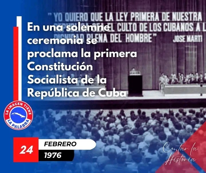 Un día como hoy pero de 1976, se proclama la primera Constitución Socialista de la República de Cuba #EducaciónPrimeroDeEnero #1roDeEneroDeVictorias <a href="/CubaMined/">MINED</a>  <a href="/CalderonPineiro/">Luis Enrique Calderón</a>  <a href="/AlfreMene37409/">Alfre Menendez</a>  <a href="/MadeleysL/">Madeleys Sánchez Llanes</a>  <a href="/MaraEle08350901/">María Elena</a>