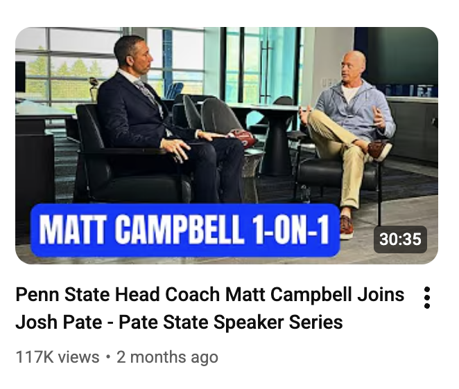 Poerbler's tweet photo. Matt Campbell interview: 117,000 views
Donald Trump interview: 31,000 views
James Franklin interview: 21,000 views https://t.co/DWIQoWnBJa