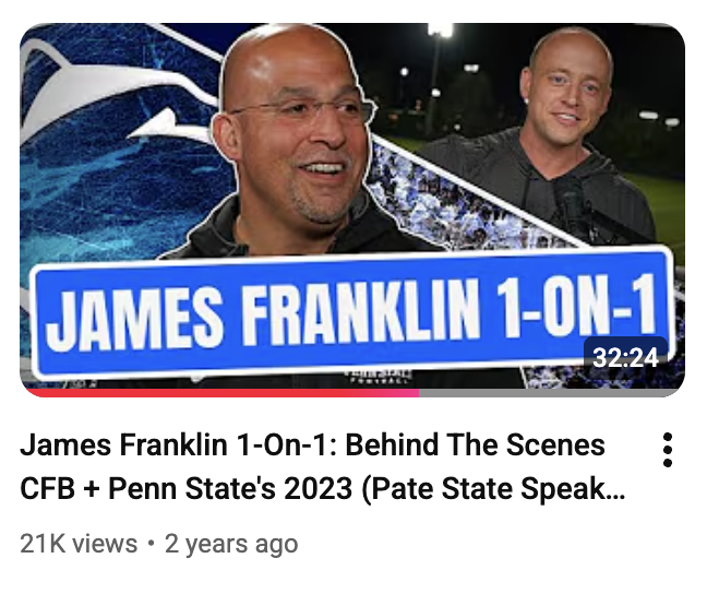 Poerbler's tweet photo. Matt Campbell interview: 117,000 views
Donald Trump interview: 31,000 views
James Franklin interview: 21,000 views https://t.co/DWIQoWnBJa