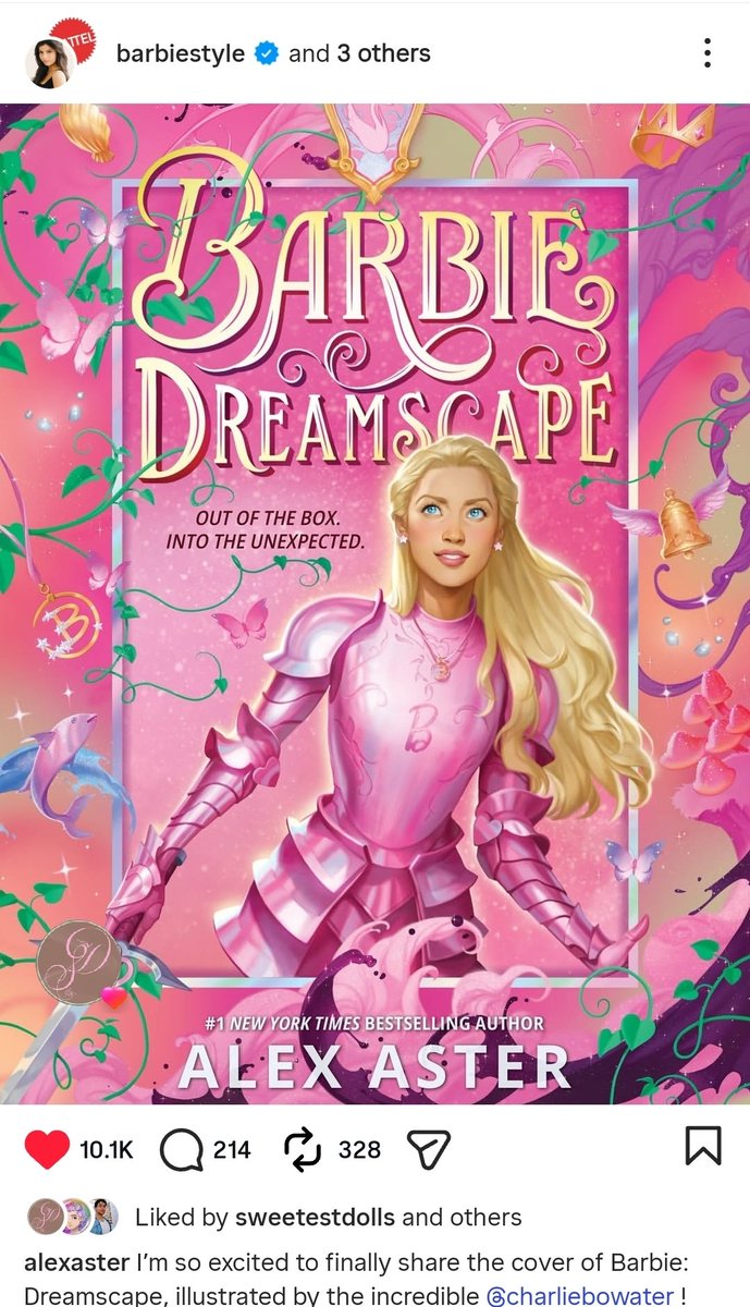AsToldByLasso's tweet photo. I AM GAGGED over the illustration of Barbie for this new novel. She looks much more older which I LOVE 😭🩷 in the caption it says it's the first Barbie novel but isn't that incorrect? becuase there's the Genrstion Girls novels that came out ij the late 90s/early 2000s https://t.co/A49SK7sap3