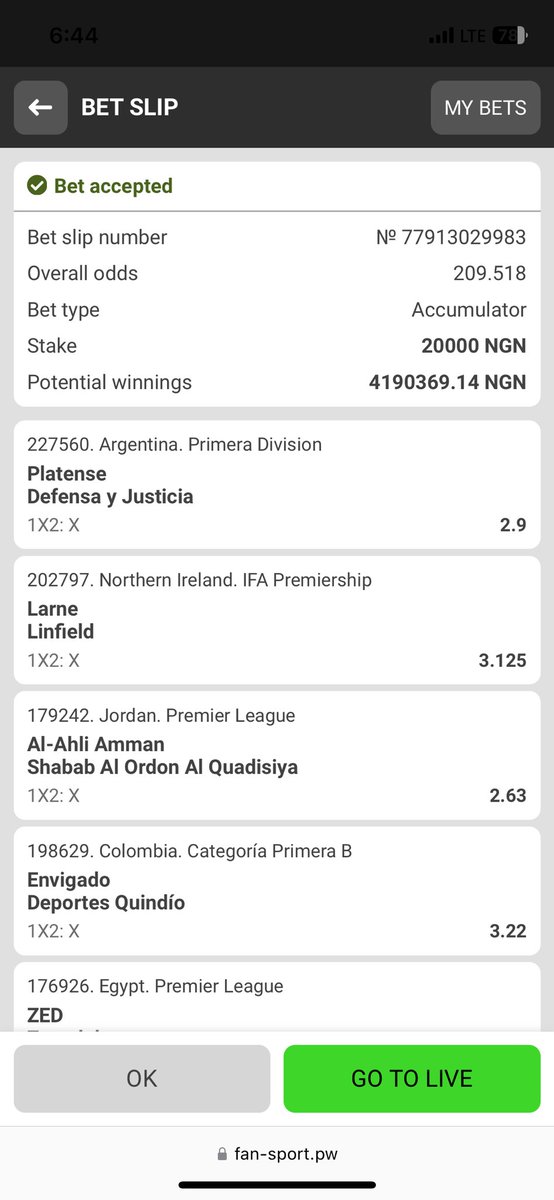 9L2PP fan-sport.pw/user/coupon?lo…

209 ODDS  “5/5 DRAWS”

GAMBLE RESPONSIBLY ✝️
Wish u all good luck🤞 🙏❤️

👉Register : is.gd/nXVBcY
*Use promo code: CHIZZY