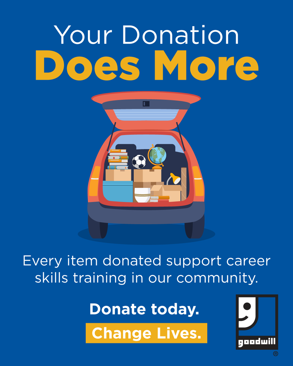 GoodwillBigBend's tweet photo. Your donation does more than declutter…it changes lives!

🎉 Plus, donors are entered for a chance to win a $250 gift card!

🛍️ Donate today. Change lives. https://t.co/nNieOkmQyI