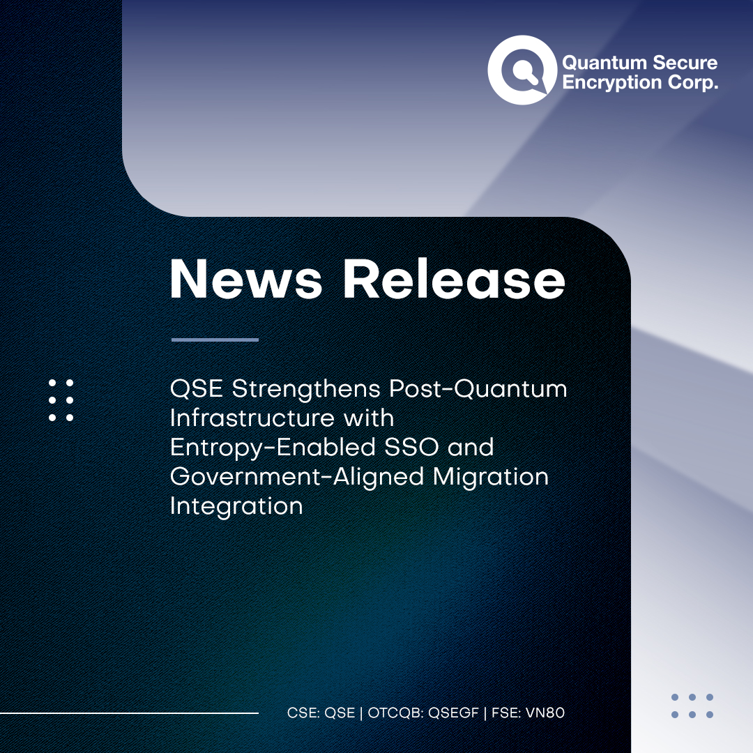 QSECorp's tweet photo. QSE announced two platform developments that further integrate its proprietary quantum-resistant entropy technology across its identity and migration readiness infrastructure:

• QAuth - Entropy-Enabled Identity Integration
• QPA v2 - Migration Enhancements Aligned with Canadian PQC Roadmap Guidance

These enhancements are designed to help public and private sector organizations initiate structured post-quantum migration planning consistent with recognized best-practice frameworks.

Learn more: https://t.co/GyyWq5YdZ5

$QSE $QSEGF