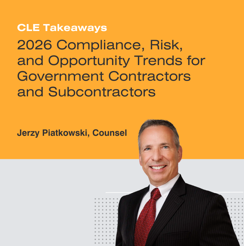 FenwickWest's tweet image. 2026 will be a make-or-break year for defense contractors facing faster procurement and tougher compliance. Read the takeaways from Jerzy Piatkowski’s recent CLE session, and register to see the full webinar. bit.ly/4kTFY8w
 
#GovCon #Cybersecurity