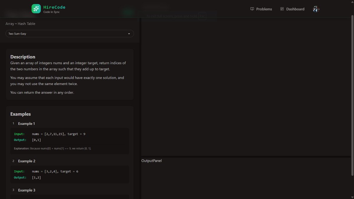 s_dhanush11's tweet photo. #Day10 of building MERN Stack Project
1️⃣ Built the problems page and problems description page with examples and notes.
2️⃣ Built the section division using React-Resizable-Panels.
#MERN #Project #WebDevelopment #FrontendDevelopment #BackendDevelopement https://t.co/BA5WTNmN5f