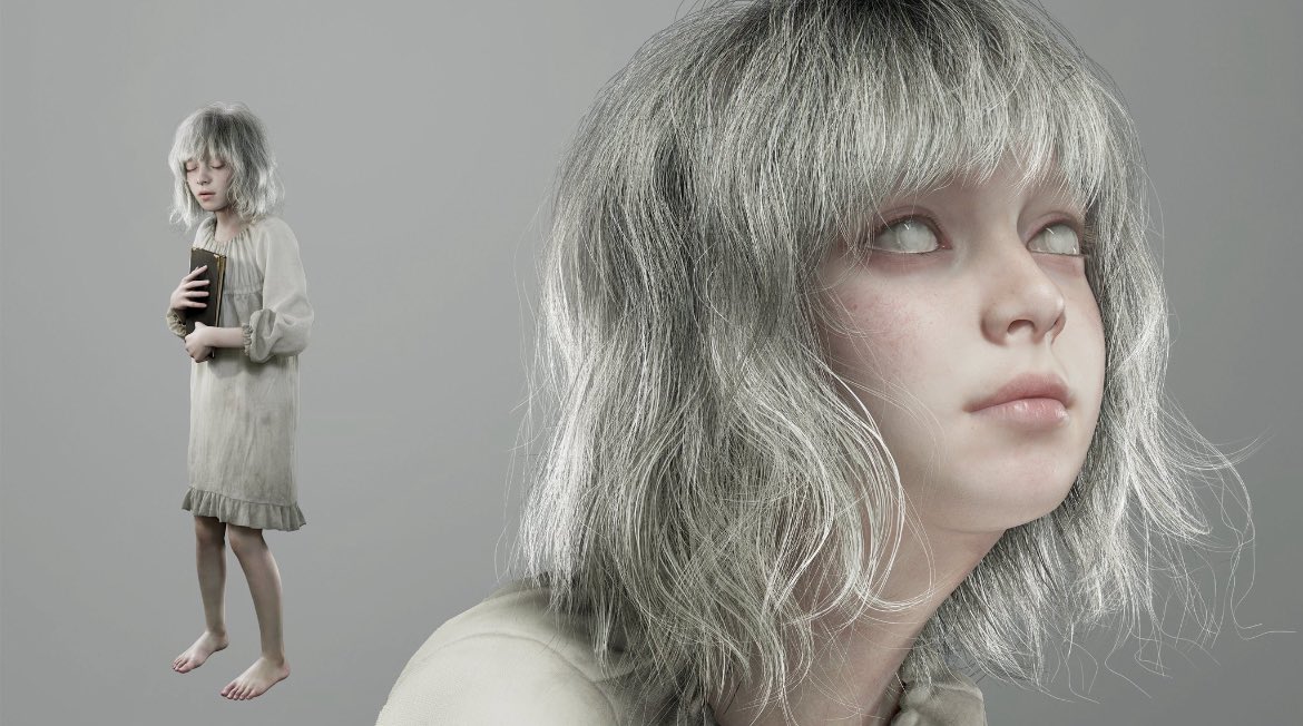𝖤𝗆𝗂𝗅𝗒:
⬊
- A young girl Grace finds trapped within the care center.
She is extremely pale and skinny.