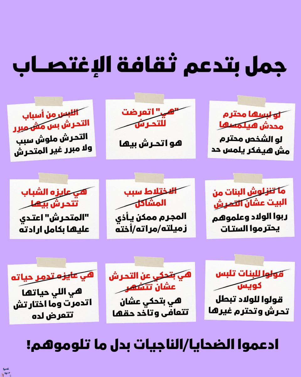 اليومين دول ومع زيادة الشهادات اللي بتتكتب عن متحـرشين/معتدين.. مهم نركز في الجمل اللي بنستخدمها واحنا بنشوف الشهادات. 

كل الدعم للضحايا/الناجيات اللي بيشاركوا اللي اتعرضوله، وللي لسه مش قادرين يعملوا ده.. ولكل اللي قدروا منهم ياخدوا إجراء قانوني واللي ما عندهمش الإختيار انهم