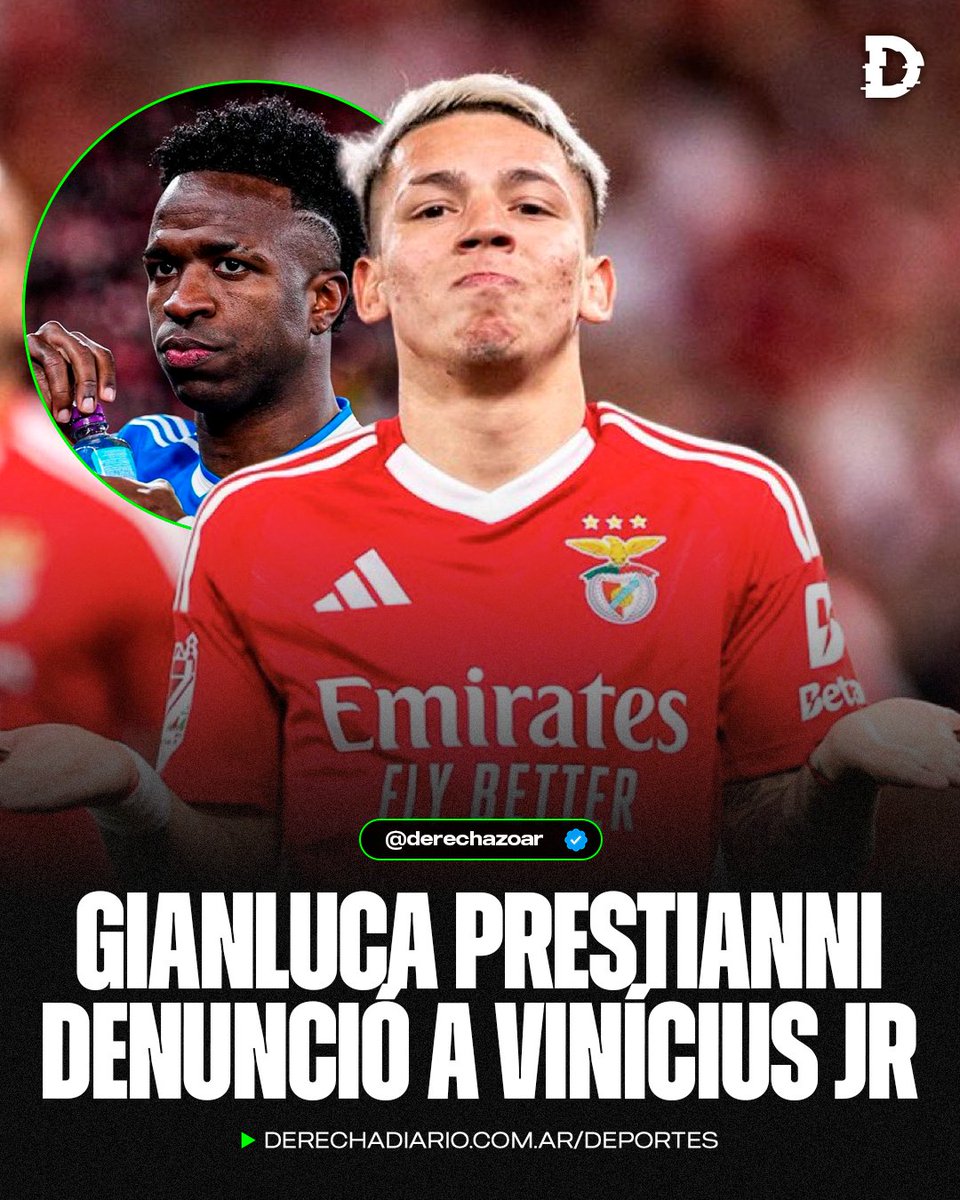 🇦🇷🇧🇷🚨 NO SE BANCA LA VUELTA: Prestianni denunció que el llorón de Vinícius lo insultó primero llamándolo "enano".