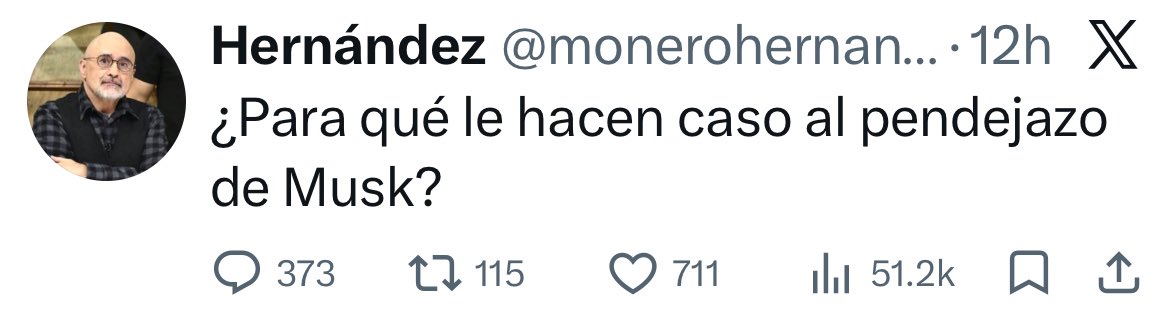 Talentos del monero: caricaturizar ex presidentes opositores. 
Talentos de Elon: – Fundar PayPal – Cohetes reutilizables – Liderar la transición masiva a autos eléctricos – Starlink conectando zonas sin internet – Impulsar IA y neurotecnología

Cada quien aporta desde donde