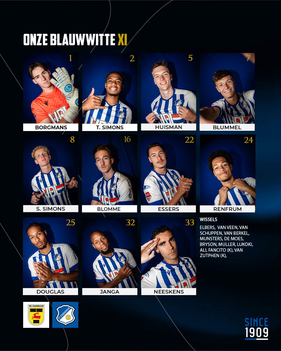 FCEindhoven's tweet photo. ๐ข๐ป๐๐ฒ ๐ผ๐ฝ๐๐๐ฒ๐น๐น๐ถ๐ป๐ด ๐๐ค
Twee wijzigingen ten opzichte van afgelopen zaterdag. We beginnen met Terrence Douglas en Sven Simons in de basis!
#FCEindhoven #camFCE https://t.co/K7OuSTbKlD