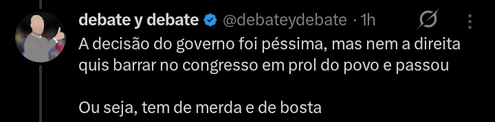 chicrook71's tweet photo. @Michel19Leo @mateosfreitas @debateydebate Oq o vosso amigo disse foi:

1-A direita poderia ter feito algo e não fez;
2-O governo atual fez merda sim;
3-ele não defendeu, passou pano ou amenizou o erro do governo atual;
4-Expos que, a direita pode barrar projetos, mas quando é em prol do povo ela não se importa. https://t.co/MvOfi9INGo