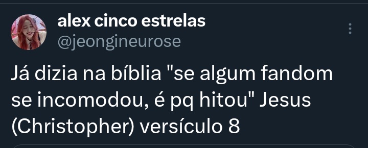 Desde de 2023 eu percebi que o Chan tem voz nessa indústria e não adianta nem negar. Um monte de artistas falam de assuntos ou problemas diversos mas é só ele abrir a boca pra falar sobre, que o povo sabe e até se incômodam.
Bang Chan vc nunca será o nugu que desejam.