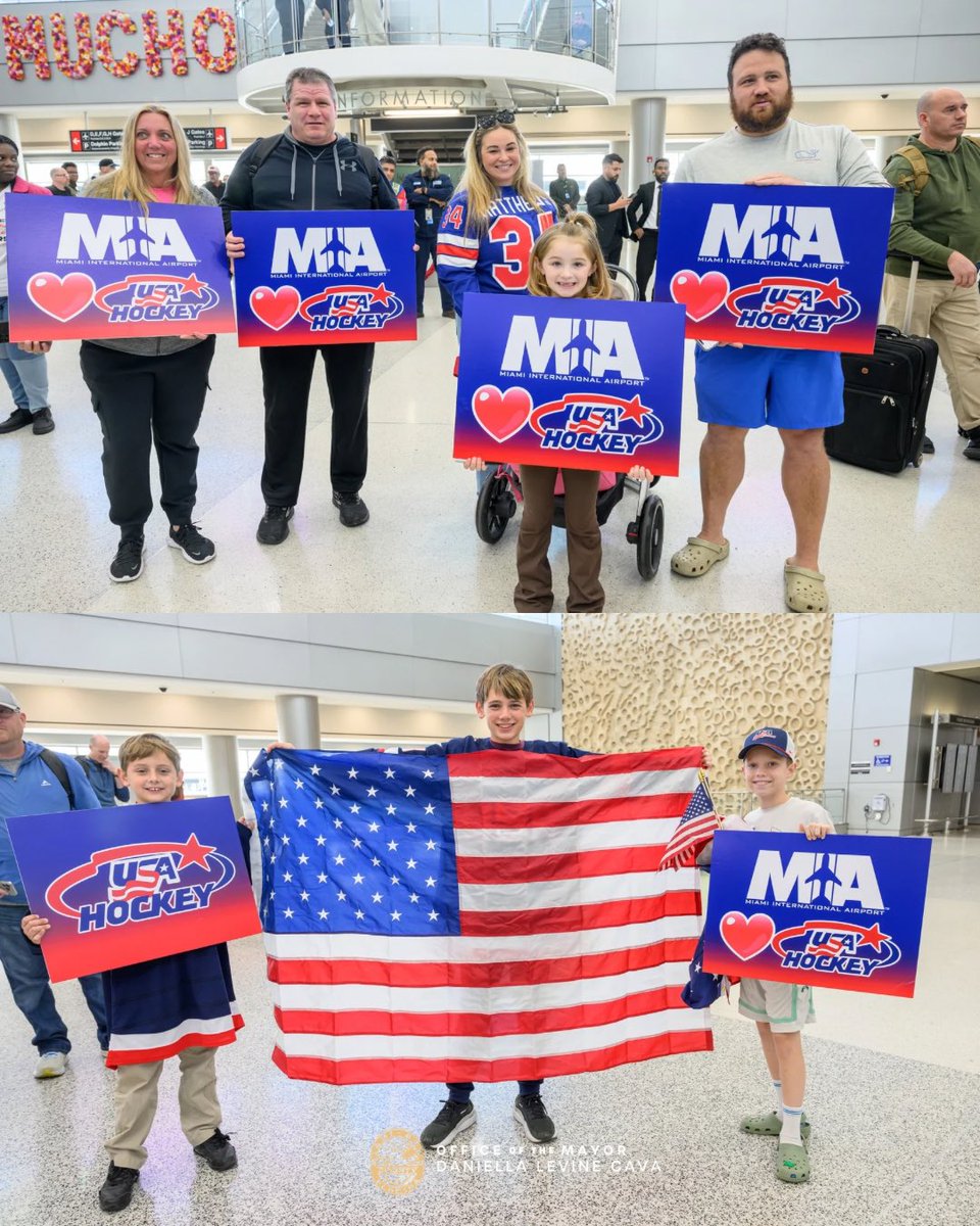 MayorDaniella's tweet photo. Home of the brave. Home of champions. 🇺🇸🏒🥇

So proud to welcome Team Hockey USA to Miami-Dade. https://t.co/NTXw194i3C