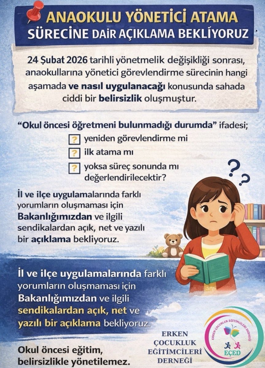 Sınıf öğretmeni ilkokula, okul öncesi mezunu anaokuluna! #AnaokulunaAlanGerek